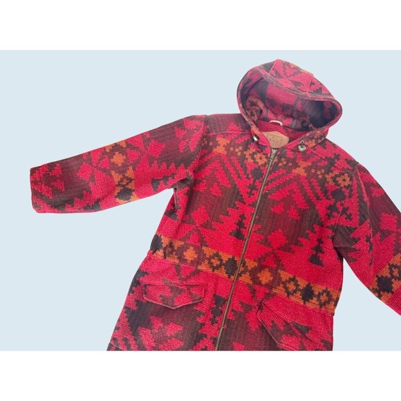 WOOLRICH Wool Blend Southwest Navajo Inspired Blanket Jacket Coat Sz Sm - Picture 5 of 8